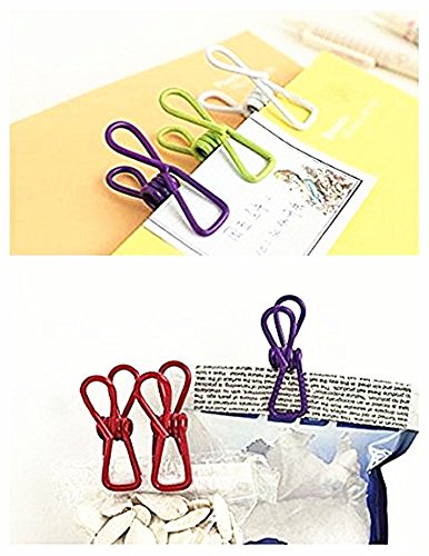 50pcs Steel Wire Clip,Colorful Vinyl-Coated Windproof Clothespin(Mixed Colors) by Alimitopia