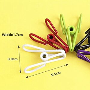 50pcs Steel Wire Clip,Colorful Vinyl-Coated Windproof Clothespin(Mixed Colors) by Alimitopia