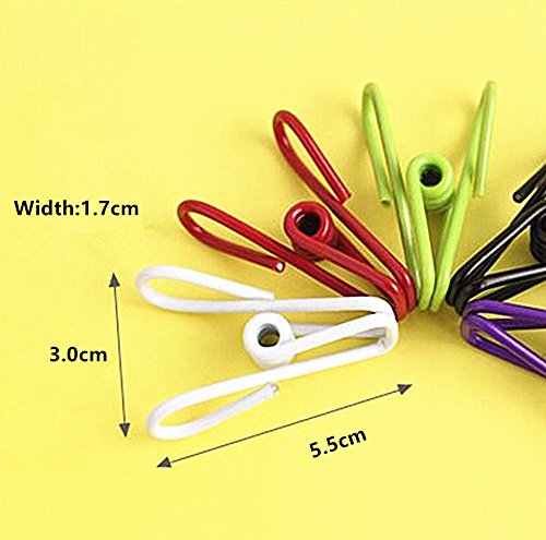 50pcs Steel Wire Clip,Colorful Vinyl-Coated Windproof Clothespin(Mixed Colors) by Alimitopia