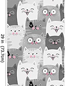 SLHETS Funny Grey Cats Hand Towel Cute Kittens with Different Expressions Small Bath Towel Soft Absorbent Towels for Bathroom/Kitchen Decoration Hotel Gym Spa Sweat Towels 13.6 * 29'