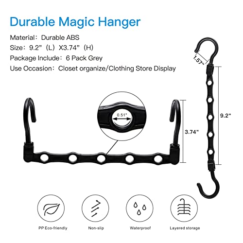 Closet Organizers and Storage, 12 Pack Multifunctional Closet Storage Organizer, Magic Closet Organization Clothes Hanger, for Heavy Clothes, Shirts, Pants, Dresses, Dorm Room Essentials