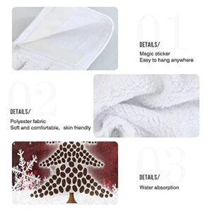 SUABO Christmas Tree Hanging Kitchen Towel 2pcs Home Decorative Tie Towels Soft Hand Towels Loop for Bathroom Farmhouse Housewarming Tabletop, 12x17Inches