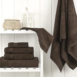 Cotton Paradise 6 Piece Towel Set, 100% Turkish Cotton Soft Absorbent Towels for Bathroom, 2 Bath Towels 2 Hand Towels 2 Washcloths, Brown Towel Set