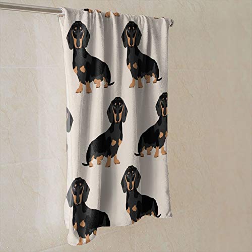 MSGUIDE Doxie Dachshund Weiner Dog Pet Dogs Hand Towels Ultra Soft Highly Absorbent Bathroom Towel Multipurpose Thin Kitchen Dish Guest Towel for Hotel, Gym and Spa Christmas Decor (27.5" x 15.7")