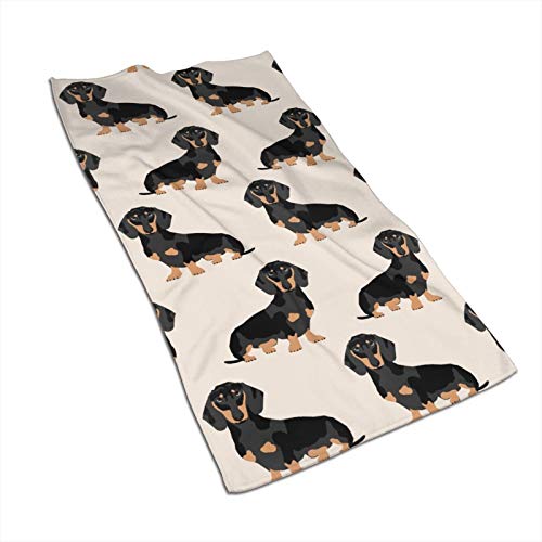 MSGUIDE Doxie Dachshund Weiner Dog Pet Dogs Hand Towels Ultra Soft Highly Absorbent Bathroom Towel Multipurpose Thin Kitchen Dish Guest Towel for Hotel, Gym and Spa Christmas Decor (27.5" x 15.7")