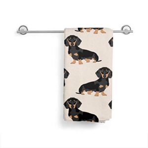 MSGUIDE Doxie Dachshund Weiner Dog Pet Dogs Hand Towels Ultra Soft Highly Absorbent Bathroom Towel Multipurpose Thin Kitchen Dish Guest Towel for Hotel, Gym and Spa Christmas Decor (27.5" x 15.7")