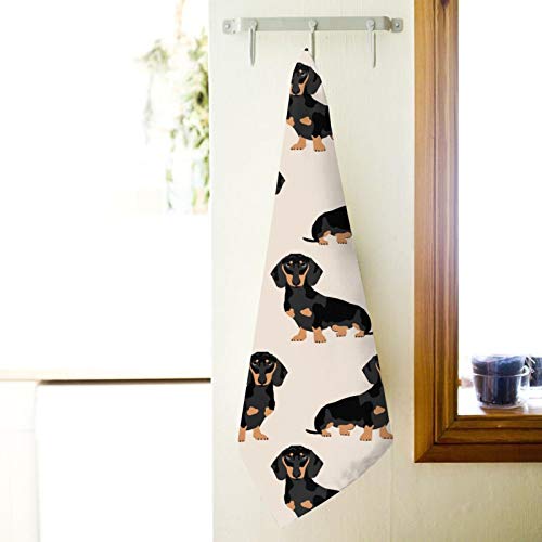 MSGUIDE Doxie Dachshund Weiner Dog Pet Dogs Hand Towels Ultra Soft Highly Absorbent Bathroom Towel Multipurpose Thin Kitchen Dish Guest Towel for Hotel, Gym and Spa Christmas Decor (27.5" x 15.7")