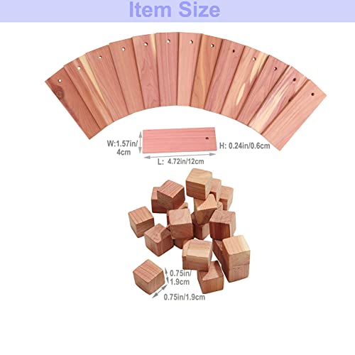 Brite Lightingtech Cedar Blocks for Clothes Storage, Red Cedar Planks and Cedar Cubes for Closets and Drawers Total 26PC