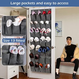 KEETDY 28 Large Pockets Over The Door Shoe Organizer and 12 Large Clear Pockets Hanging Shoe Organizer