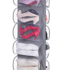 KEETDY 28 Large Pockets Over The Door Shoe Organizer and 12 Large Clear Pockets Hanging Shoe Organizer