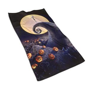 msguide the nightmare before christmas hand towels ultra soft highly absorbent bathroom towel multipurpose thin kitchen dish guest towel for hotel, gym and spa christmas decor (27.5" x 15.7")