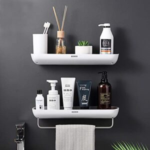 Guanniao Floating Shelves Bathroom Shelf Organizer Wall Mounted Shampoo Spices Shower Storage Rack Holder Bathroom Accessories (Classic Grey)