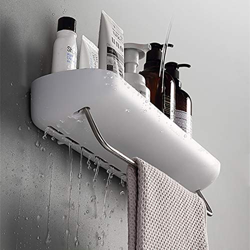 Guanniao Floating Shelves Bathroom Shelf Organizer Wall Mounted Shampoo Spices Shower Storage Rack Holder Bathroom Accessories (Classic Grey)