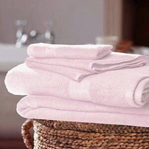 BOUTIQUO 8 Piece Towel Set 100% Ring Spun Cotton, 2 Bath Towels 27X54, 2 Hand Towels 16X28 and 4 Washcloths 13X13 - Ultra Soft Highly Absorbent Machine Washable Hotel Spa Quality - Pink