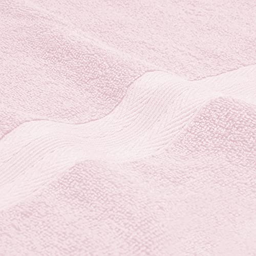 BOUTIQUO 8 Piece Towel Set 100% Ring Spun Cotton, 2 Bath Towels 27X54, 2 Hand Towels 16X28 and 4 Washcloths 13X13 - Ultra Soft Highly Absorbent Machine Washable Hotel Spa Quality - Pink