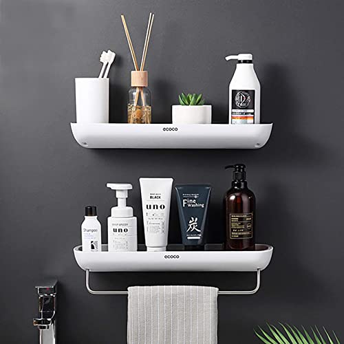 Guanniao Floating Shelves Bathroom Shelf Organizer Wall Mounted Shampoo Spices Shower Storage Rack Holder Bathroom Accessories (Fashion black)