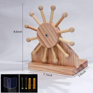 Tie Rack Wall Hanging, Unique Windmill Shape, Made of Handmade Pine Wood, with 12 Individual Belt Racks, Perfect for Placing Necklaces, Masks, Bow Ties, Keys.