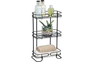 idesign steel bathroom caddy organizer with three wire basket shelves, the neo collection - 6.3" x 9.8" x 26.1", matte black