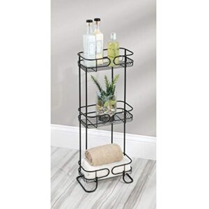 iDesign Steel Bathroom Caddy Organizer with Three Wire Basket Shelves, The Neo Collection - 6.3" x 9.8" x 26.1", Matte Black