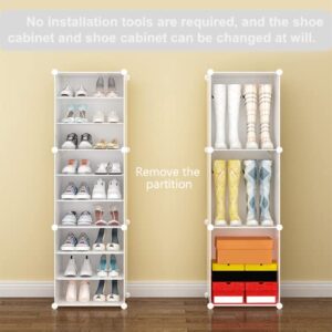 DYRABREST Portable Shoe Rack Shoe Storage Shelf Organizer with Transparent Cover Multifunctional Shoe Cabinet DIY Free Standing Shoes Rack for Entryway