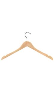 17 inch natural wood dress hangers - case of 50