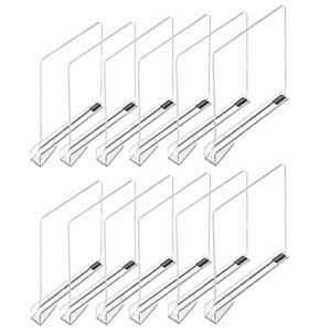 erfei shelf dividers for closet organization clear acrylic shelves organizer multifunction closet separator in bedroom kitchen and office (12pcs)