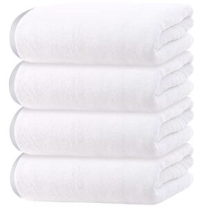 cosy family microfiber 4 pack bath towel set, lightweight and quick drying, ultra soft highly absorbent towels for bathroom, gym, hotel, beach and spa (white)