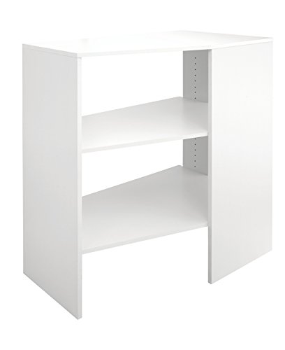 ClosetMaid SuiteSymphony Wood Corner Shelf Unit, 2 Shelves, Adjustable, Stacking, For Storage, Closet, Clothes, Shoes, Décor, Pure White, 41.13" X 19.63" X 31.75" Corner Unit