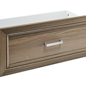 ClosetMaid SuiteSymphony Wood Drawer, Add On Accessory Shaker Style, for Storage, Closet, Clothes, x 10” Size for 25 in. Units, Natural Gray/Satin Nickel, 25" X 10"