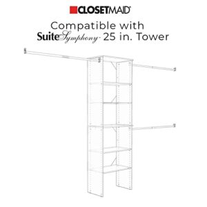 ClosetMaid SuiteSymphony Wood Drawer, Add On Accessory Shaker Style, for Storage, Closet, Clothes, x 10” Size for 25 in. Units, Natural Gray/Satin Nickel, 25" X 10"