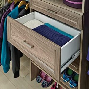 ClosetMaid SuiteSymphony Wood Drawer, Add On Accessory Shaker Style, for Storage, Closet, Clothes, x 10” Size for 25 in. Units, Natural Gray/Satin Nickel, 25" X 10"