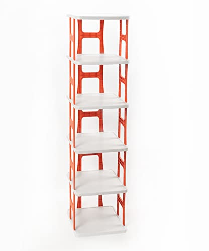 JIARU I Shoe Storage, 6-8-Tier Shoe Rack Organizer Storag ebookshelf, Sturdy Shoes Shelf Storage Cabinet for Entryway Bedroom and Hallway (Orange, Layer 6)