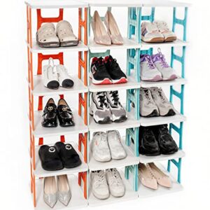 JIARU I Shoe Storage, 6-8-Tier Shoe Rack Organizer Storag ebookshelf, Sturdy Shoes Shelf Storage Cabinet for Entryway Bedroom and Hallway (Orange, Layer 6)