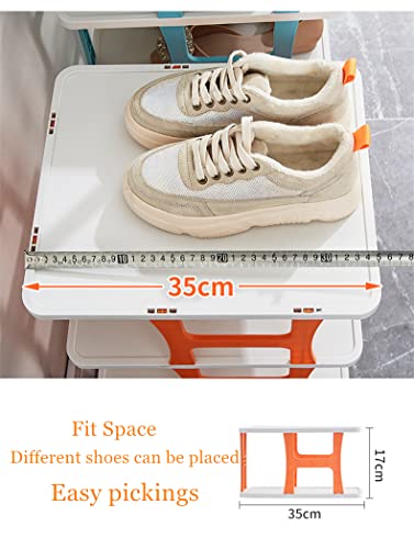 JIARU I Shoe Storage, 6-8-Tier Shoe Rack Organizer Storag ebookshelf, Sturdy Shoes Shelf Storage Cabinet for Entryway Bedroom and Hallway (Orange, Layer 6)