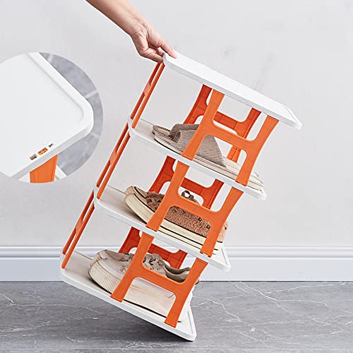 JIARU I Shoe Storage, 6-8-Tier Shoe Rack Organizer Storag ebookshelf, Sturdy Shoes Shelf Storage Cabinet for Entryway Bedroom and Hallway (Orange, Layer 6)