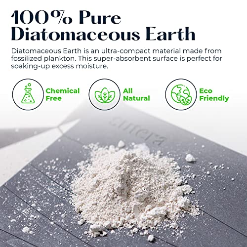 SUTERA - Stone Bath Mat, Diatomaceous Earth Shower Mat, Non-Slip Super Absorbent Quick Drying Bathroom Floor Mat, Natural, Easy to Clean (23.5 x 15 Gray)