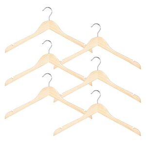 richards homewares imperial juvenile kids shirt and coat hanger, 6-piece set, natural
