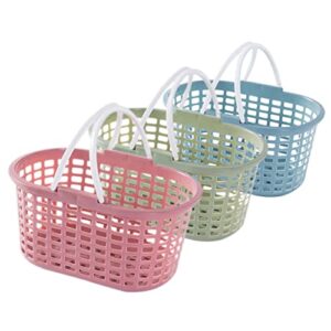 3pcs storage tote basket toiletry bag with handle dorm organizers for portable organizer handles plastic baskets bin shelf college bathroom kitchen caddy supplies pantry shower