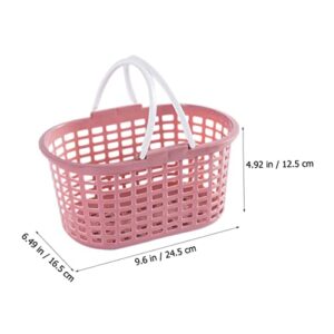 3pcs Storage Tote Basket Toiletry Bag with Handle Dorm Organizers for Portable Organizer Handles Plastic Baskets Bin Shelf College Bathroom Kitchen Caddy Supplies Pantry Shower