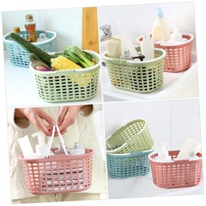 3pcs Storage Tote Basket Toiletry Bag with Handle Dorm Organizers for Portable Organizer Handles Plastic Baskets Bin Shelf College Bathroom Kitchen Caddy Supplies Pantry Shower