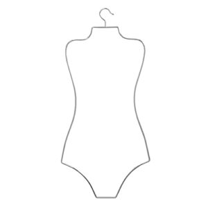 generic wire body shape display hanger, dress wardrobe organizer bathing suit coat metal rack for kids unisex store accessories bedroom , argent