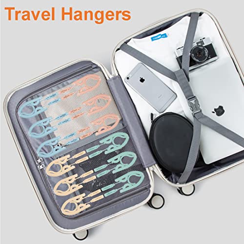 12 Pcs Folding Clothes Hangers, Portable Travel Clothes Hangers with Clips Plastic Non-Slip Pants Skirts Underwear Clothes Hangers Drying Rack for Home Outdoor Travel (Solid Color-12Pcs)