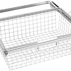 Rubbermaid Configurations Deluxe Custom Closet Kit, 3- to 6-Foot, Titanium, FG3H8800TITNM & 3J05 Configurations Sliding Wire Basket, Titanium(FG3J0501TITNM)