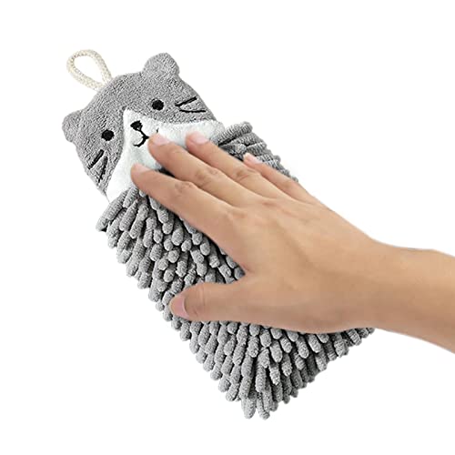 Uwariloy Chenille Hand Towel - Cute Animal Soft Hanging Hand Towels, Fast Drying & Absorbent Thick Microfiber Hand Towel Decorative Towels for Kitchen Bathroom