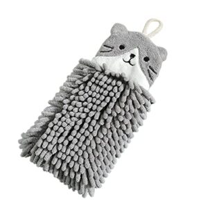 Uwariloy Chenille Hand Towel - Cute Animal Soft Hanging Hand Towels, Fast Drying & Absorbent Thick Microfiber Hand Towel Decorative Towels for Kitchen Bathroom