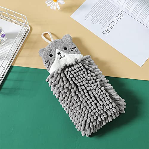 Uwariloy Chenille Hand Towel - Cute Animal Soft Hanging Hand Towels, Fast Drying & Absorbent Thick Microfiber Hand Towel Decorative Towels for Kitchen Bathroom