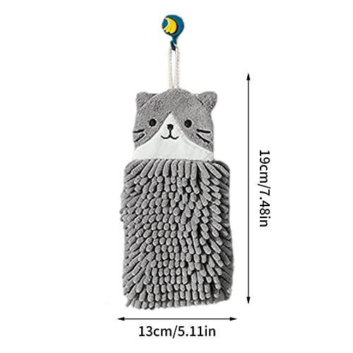 Uwariloy Chenille Hand Towel - Cute Animal Soft Hanging Hand Towels, Fast Drying & Absorbent Thick Microfiber Hand Towel Decorative Towels for Kitchen Bathroom