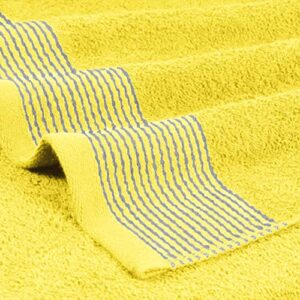 BELIZZI HOME 100% Cotton Ultra Soft 6 Pack Towel Set, Contains 2 Bath Towels 28x55 inchs, 2 Hand Towels 16x24 inchs & 2 Washcloths 12x12 inchs, Compact Lightweight & Highly Absorbant - Yellow