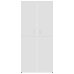 HOMIUSE Shoe Cabinet Storage File Rack Organizer for Filing Kitchen Bathroom Toilet Pantry Corner Home Holder Shelf Outdoor Indoor Wall Garage Lock White 31.5"x15.4"x70.1" Chipboard