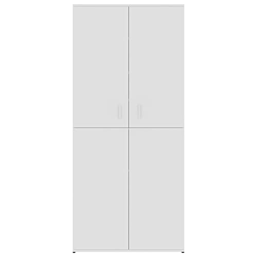 HOMIUSE Shoe Cabinet Storage File Rack Organizer for Filing Kitchen Bathroom Toilet Pantry Corner Home Holder Shelf Outdoor Indoor Wall Garage Lock White 31.5"x15.4"x70.1" Chipboard